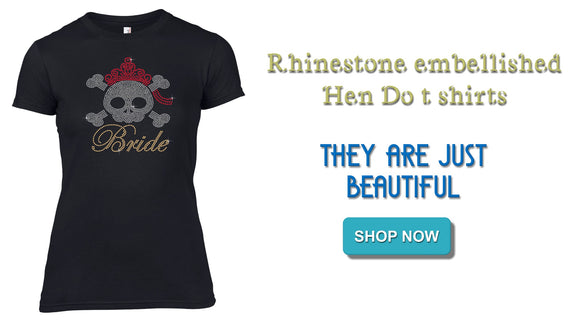 Rhinestone Embellished Bridal Hen Party T Shirts