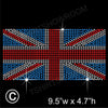UK FLAG UNION JACK Hotfix Rhinestone Transfer Diamante Motif, Iron-on Applique