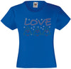 CHRISTMAS LOVE RHINESTONE EMBELLISHED T-SHIRT FOR GIRLS, ELEGANT GIFT FOR CHRISTMAS