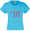 NUMBER 10 WITH CROWN & WAND GIRLS T SHIRT, RHINESTONE EMBELLISHED BIRTHDAY T SHIRT, ELEGANT GIFT FOR THEIR BIG DAY