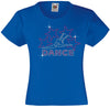 DANCE WITH 4 STARS RHINESTONE EMBELLISHED T SHIRT ELEGANT GIFT FOR GIRLS
