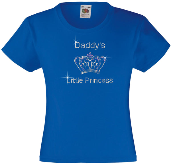 DADDY'S LITTLE PRINCESS RHINESTONE EMBELLISHED T SHIRT FOR GIRLS - ELEGANT GIFT