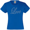 LOVE RHINESTONE EMBELLISHED T SHIRT ELEGANT GIFT FOR GIRLS