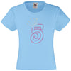 NUMBER 5 IN WITH CROWN GIRLS T SHIRT, RHINESTONE EMBELLISHED BIRTHDAY T SHIRT, ELEGANT GIFT FOR THEIR BIG DAY