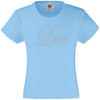 LOVE RHINESTONE EMBELLISHED T SHIRT ELEGANT GIFT FOR GIRLS