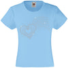 SHOOTING LOVE HEART RHINESTONE EMBELLISHED T-SHIRT ELEGANT GIFT FOR GIRLS