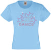 DANCE WITH 4 STARS RHINESTONE EMBELLISHED T SHIRT ELEGANT GIFT FOR GIRLS