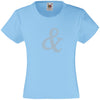 AMPERSAND RHINESTONE EMBELLISHED T-SHIRT ELEGANT GIFT FOR GIRLS