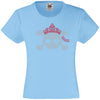 SKULL WITH A TIARA HALLOWEEN SCARY RHINESTONE EMBELLISHED T-SHIRT ELEGANT GIFT FOR GIRLS