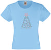 CHRISTMAS TREE RHINESTONE EMBELLISHED T SHIRT FOR GIRLS, ELEGANT GIFT FOR CHRISTMAS