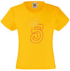 NUMBER 5 IN WITH CROWN GIRLS T SHIRT, RHINESTONE EMBELLISHED BIRTHDAY T SHIRT, ELEGANT GIFT FOR THEIR BIG DAY