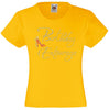 BIRTHDAY ENTOURAGE GIRLS T SHIRT RHINESTONE EMBELLISHED BIRTHDAY T SHIRT, ELEGANT GIFT FOR THEIR BIG DAY