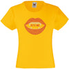 BITE ME LIPS HALLOWEEN SCARY RHINESTONE EMBELLISHED T-SHIRT ELEGANT GIFT FOR GIRLS