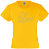 LOVE RHINESTONE EMBELLISHED T SHIRT ELEGANT GIFT FOR GIRLS