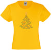 CHRISTMAS TREE RHINESTONE EMBELLISHED T-SHIRT FOR GIRLS, ELEGANT GIFT FOR CHRISTMAS