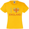 I LOVE ENGLAND RHINESTONE EMBELLISHED T-SHIRT ELEGANT GIFT FOR GIRLS