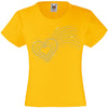 SHOOTING LOVE HEART RHINESTONE EMBELLISHED T-SHIRT ELEGANT GIFT FOR GIRLS