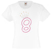 8 and Crown - Birthday Hotfix Rhinestone Transfer Diamante Motif, Iron on Applique