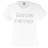Birthday Entourage Hotfix Rhinestone Transfer Diamante Motif, Iron on Applique