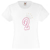 NUMBER 2 IN WITH CROWN GIRLS T SHIRT, RHINESTONE EMBELLISHED BIRTHDAY T SHIRT, ELEGANT GIFT FOR THEIR BIG DAY