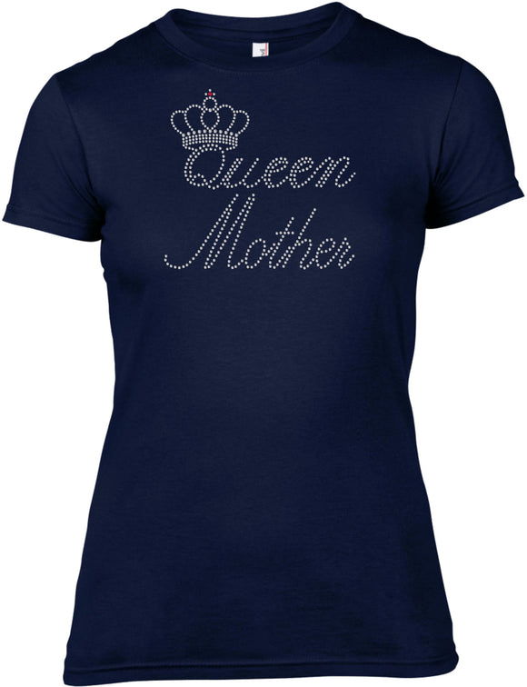 QUEEN MOTHER RHINESTONE EMBELLISHED T-SHIRT FOR LADIES