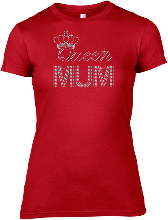 QUEEN MUM RHINESTONE EMBELLISHED T-SHIRT FOR LADIES