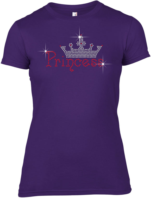 PRINCESS RHINESTONE EMBELLISHED T-SHIRT FOR WOMEN