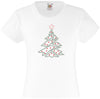 CHRISTMAS TREE RHINESTONE EMBELLISHED T-SHIRT FOR GIRLS, ELEGANT GIFT FOR CHRISTMAS