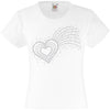 SHOOTING LOVE HEART RHINESTONE EMBELLISHED T-SHIRT ELEGANT GIFT FOR GIRLS