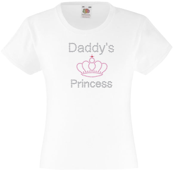 DADDY'S PRINCESS RHINESTONE EMBELLISHED T SHIRT FOR GIRLS - ELEGANT GIFT