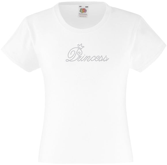 PRINCESS GIRLS' T SHIRT RHINESTONE EMBELLISHED T-SHIRT ELEGANT GIFT