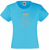 NUMBER 8 IN CRYSTAL COLOUR WITH TIARA GIRLS T SHIRT, RHINESTONE EMBELLISHED BIRTHDAY T SHIRT, ELEGANT GIFT FOR THEIR BIG DAY