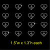 16 Small Love and Peace Hotfix Rhinestone Transfer Diamante Motif, Iron-on Applique
