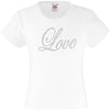 LOVE RHINESTONE EMBELLISHED T SHIRT ELEGANT GIFT FOR GIRLS