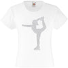ICE SKATER DANCER RHINESTONE EMBELLISHED T-SHIRT ELEGANT GIFT FOR GIRLS