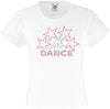 DANCE WITH 4 STARS RHINESTONE EMBELLISHED T SHIRT ELEGANT GIFT FOR GIRLS