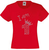 I am 1 Girls T Shirt, Rhinestone Embellished Birthday T Shirt, Elegant Gift for their big day
