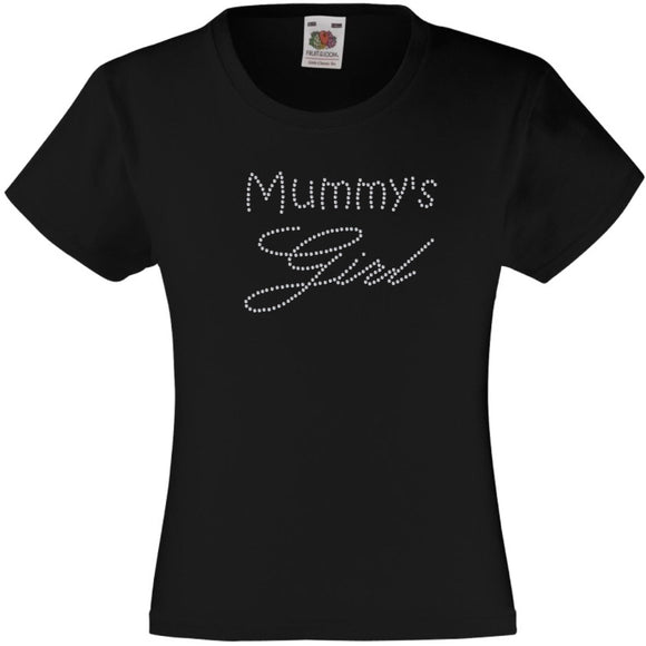 MUMMY'S GIRL RHINESTONE EMBELLISHED T-SHIRT ELEGANT GIFT FOR GIRLS