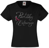 BIRTHDAY ENTOURAGE GIRLS T SHIRT RHINESTONE EMBELLISHED BIRTHDAY T SHIRT, ELEGANT GIFT FOR THEIR BIG DAY