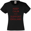KEEP CALM AND SUPPPORT ENGLAND RHINESTONE EMBELLISHED T-SHIRT ELEGANT GIFT FOR GIRLS