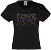 CHRISTMAS LOVE RHINESTONE EMBELLISHED T-SHIRT FOR GIRLS, ELEGANT GIFT FOR CHRISTMAS