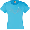 HEART WITH WINGS RHINESTONE EMBELLISHED T-SHIRT ELEGANT GIFT FOR GIRLS