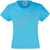 SHOOTING LOVE HEART RHINESTONE EMBELLISHED T-SHIRT ELEGANT GIFT FOR GIRLS
