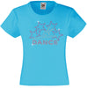DANCE WITH 4 STARS RHINESTONE EMBELLISHED T SHIRT ELEGANT GIFT FOR GIRLS