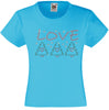 CHRISTMAS LOVE RHINESTONE EMBELLISHED T-SHIRT FOR GIRLS, ELEGANT GIFT FOR CHRISTMAS