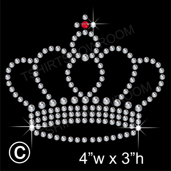 Crown / Tiara Hotfix Rhinestone Transfer Diamante Motif, Iron-on Applique