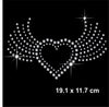 Heart with wings Hotfix Rhinestone Transfer Diamante Motif, Iron on Applique