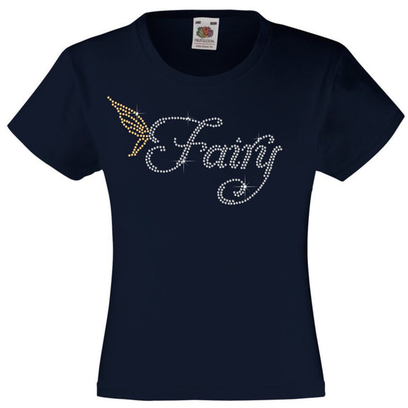 FAIRY GIRLS T SHIRT RHINESTONE EMBELLISHED T SHIRT ELEGANT GIFT