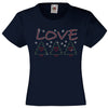 CHRISTMAS LOVE RHINESTONE EMBELLISHED T-SHIRT FOR GIRLS, ELEGANT GIFT FOR CHRISTMAS
