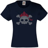 SKULL WITH A TIARA HALLOWEEN SCARY RHINESTONE EMBELLISHED T-SHIRT ELEGANT GIFT FOR GIRLS